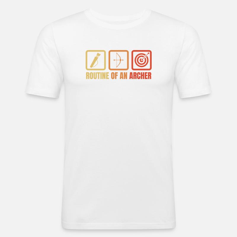 Bogensport Routine - Männer Slim Fit T-Shirt - Weiß
