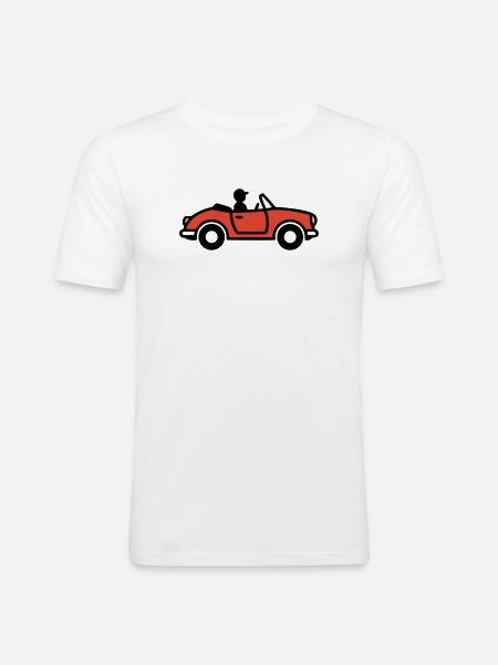 Cabriolet Sportwagen Italien Urlaub Auto - Männer Slim Fit T-Shirt - Weiß