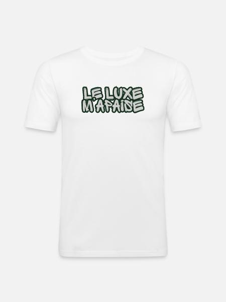 French Graffiti Luxury - Men's Slim Fit T-Shirt - white