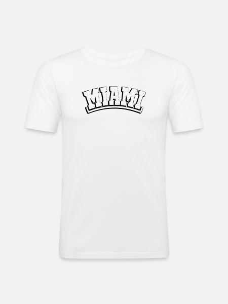 MIAMI bogstaver USA Florida - Herre Slim Fit T-Shirt - hvid
