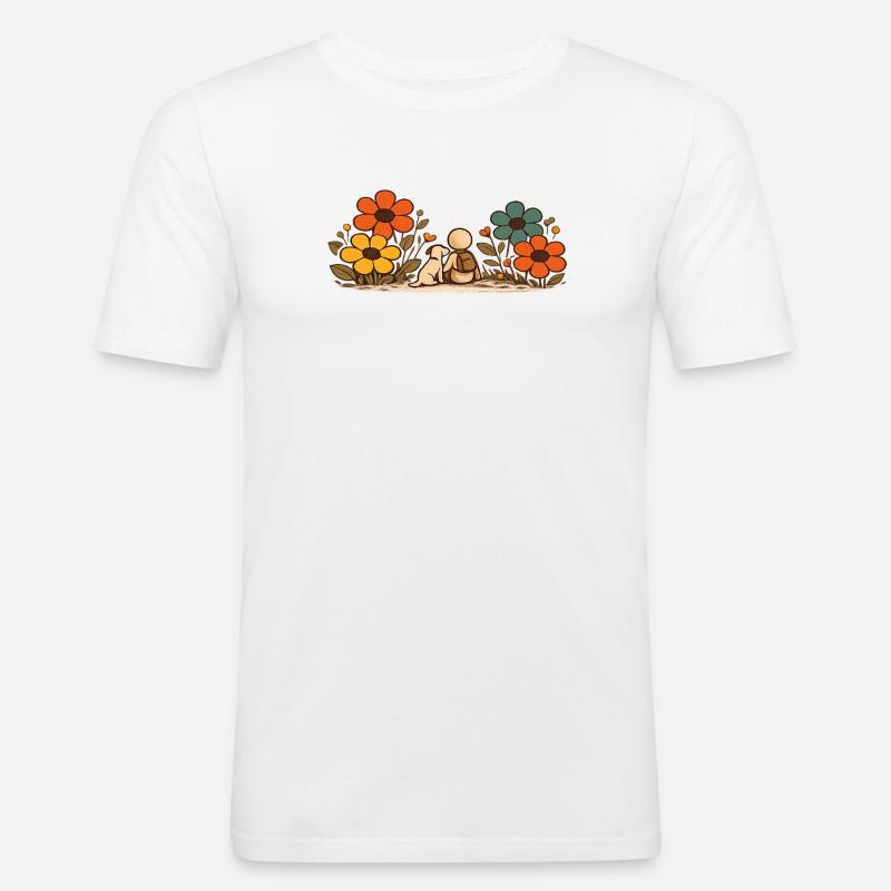 Der kleine Gedanke | Beste Freunde - Männer Slim Fit T-Shirt - Weiß