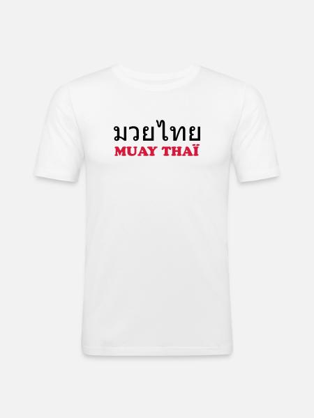 Muay Thai - T-shirt près du corps Homme - blanc
