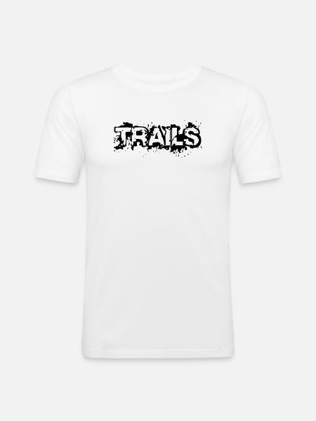 TRAILS - Männer Slim Fit T-Shirt - Weiß
