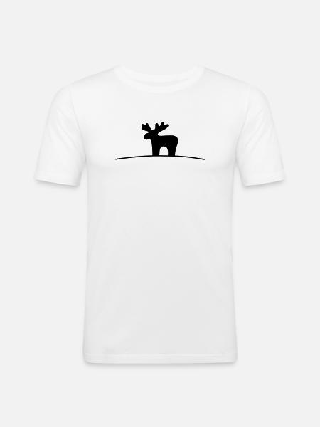 Moose silhouette gift idea Christmas - Men's Slim Fit T-Shirt - white