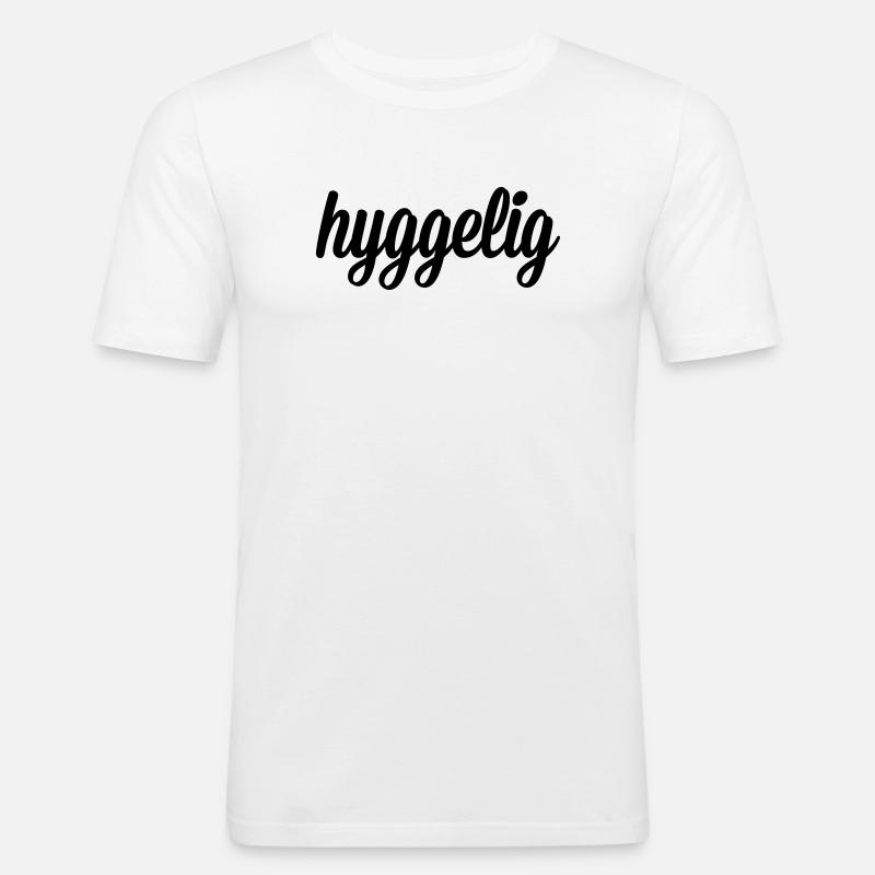 hyggelig - Männer Slim Fit T-Shirt - Weiß