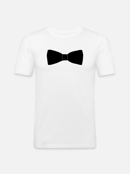 Bow Tie - Men's Slim Fit T-Shirt - white