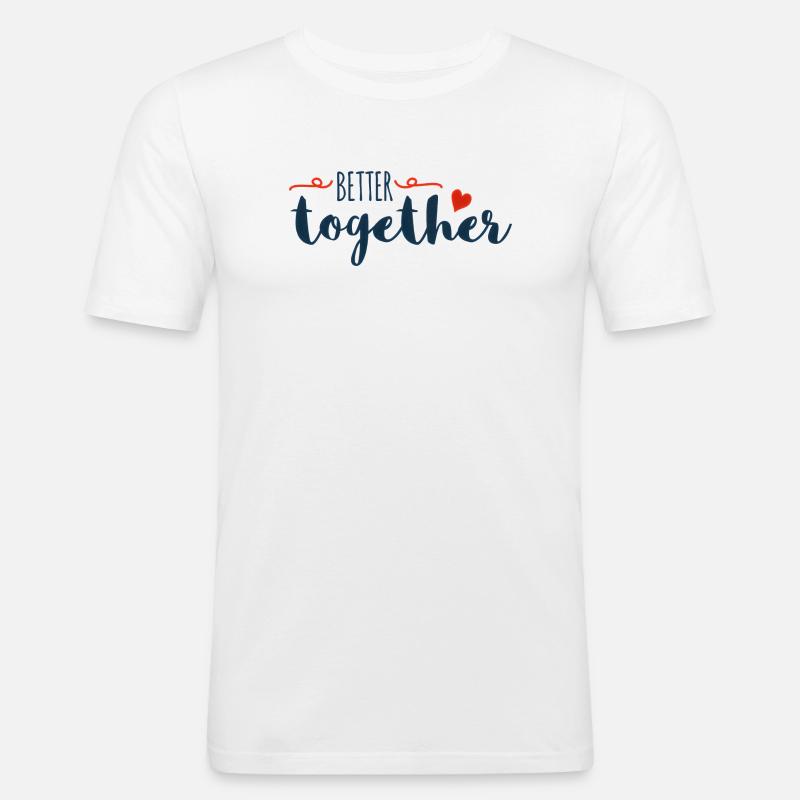 Better Together Drehbuch-Herz - Männer Slim Fit T-Shirt - Weiß