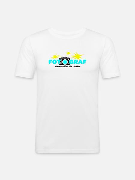 Fotograf Fotografin Fotokamera - Männer Slim Fit T-Shirt - Weiß