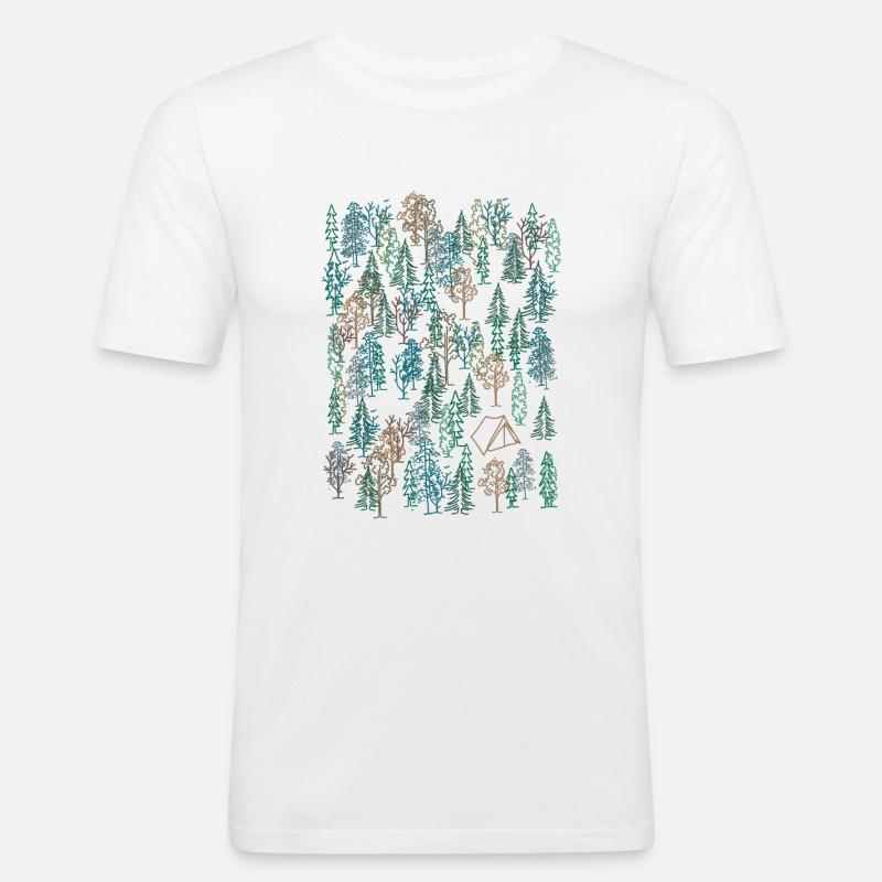 Camping Saison - Männer Slim Fit T-Shirt - Weiß