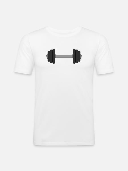 Haltère - T-shirt près du corps Homme - blanc