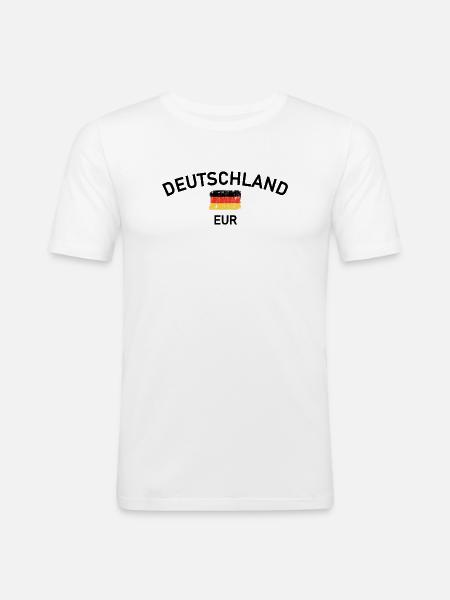 German Flag Brush Stroke - Men's Slim Fit T-Shirt - white