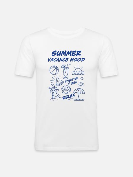 Summer holidays - Men's Slim Fit T-Shirt - white