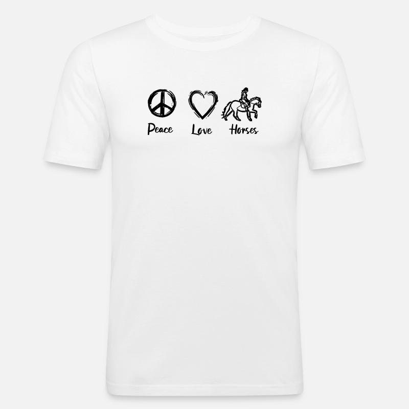 Pferdeliebe - Männer Slim Fit T-Shirt - Weiß