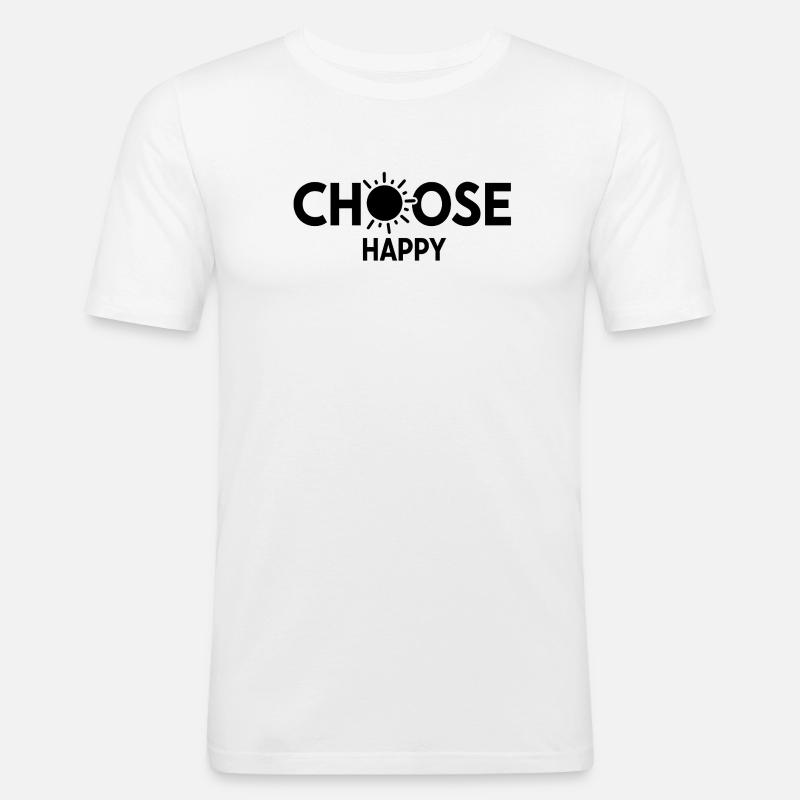 Bright Sunburst Wählen Sie Happy Design - Männer Slim Fit T-Shirt - Weiß