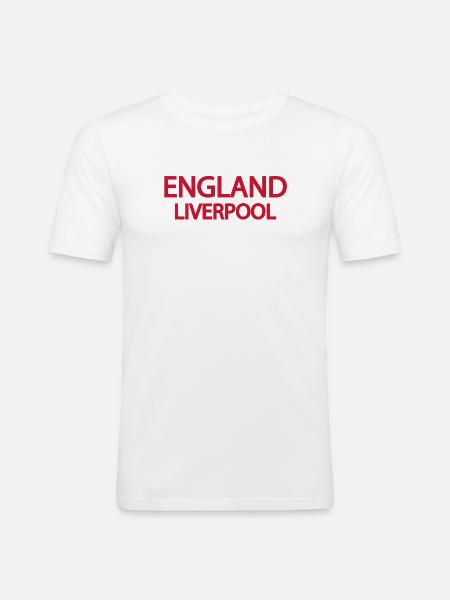 English Liverpool Lyric Design - Men's Slim Fit T-Shirt - white