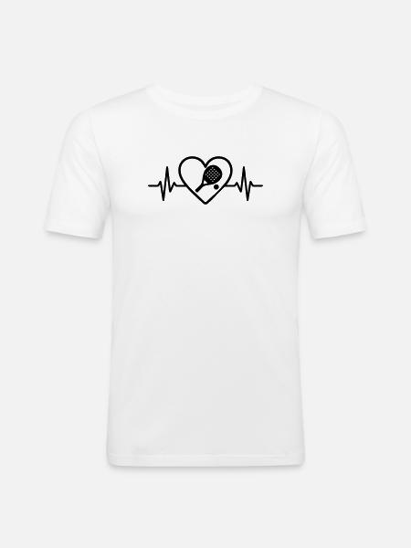 Padel Herz - Männer Slim Fit T-Shirt - Weiß