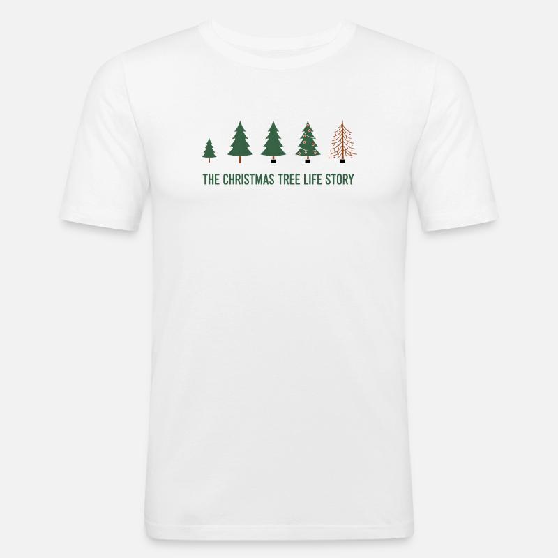 Weihnachtsbaum Evolution – Lustiges Xmas Design - Männer Slim Fit T-Shirt - Weiß