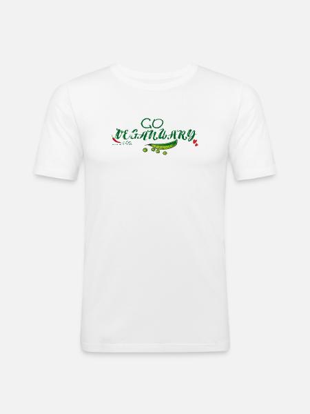 Go Vegan January - Men's Slim Fit T-Shirt - white