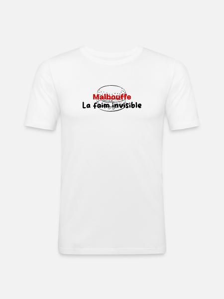Malbouffe_la_faim_invisibMle - Men's Slim Fit T-Shirt - white