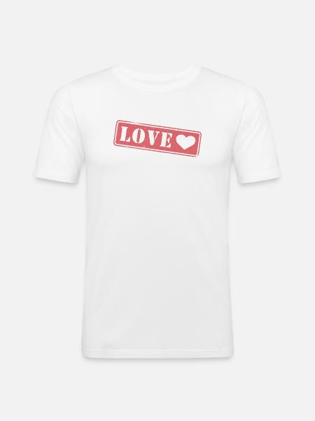 Love Stamp Heart - Men's Slim Fit T-Shirt - white
