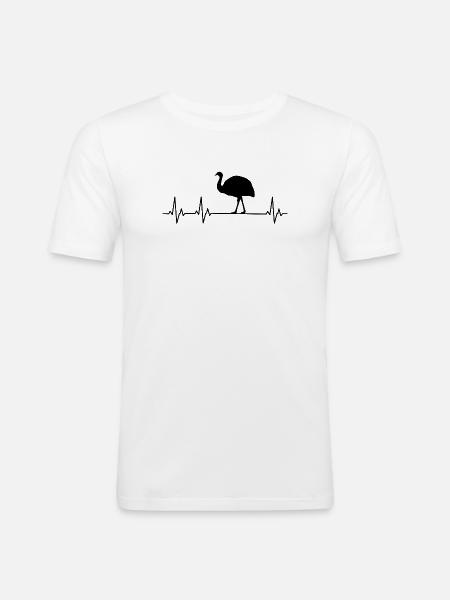 Strauß - Emu- Nandu - Männer Slim Fit T-Shirt - Weiß