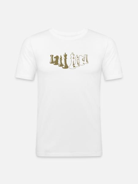 Minimalist Chess Silhouette Chessboard - Men's Slim Fit T-Shirt - white