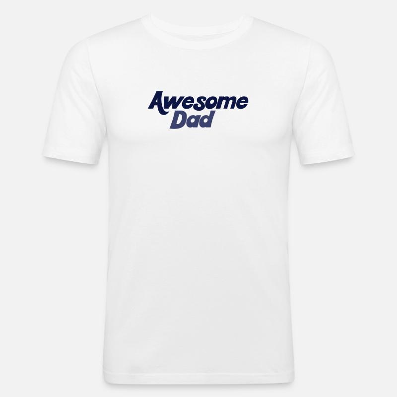 Kräftiger Blauer Farbverlauf Großartiger Papa - Männer Slim Fit T-Shirt - Weiß