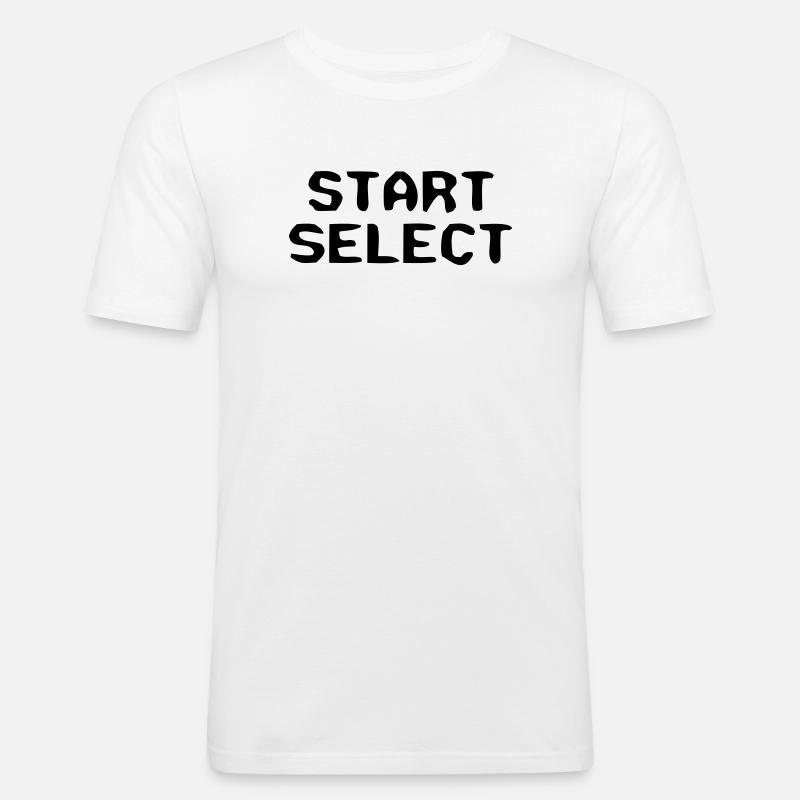 Start Select 8-Bit Text - Men's Slim Fit T-Shirt - white