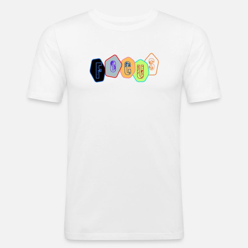 Focus in chrome blocks - Men's Slim Fit T-Shirt - white