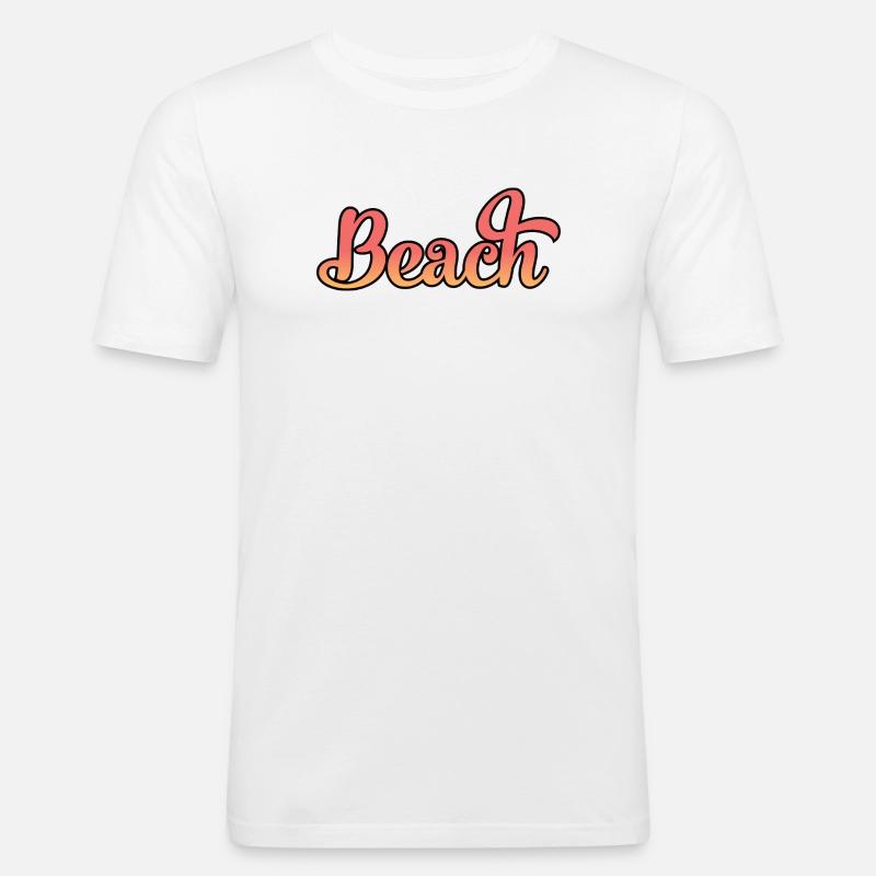 Beach - Männer Slim Fit T-Shirt - Weiß