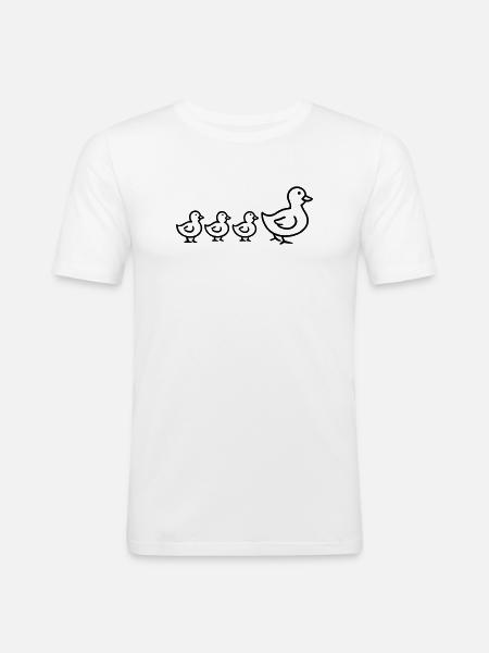 Duck Family - Men's Slim Fit T-Shirt - white
