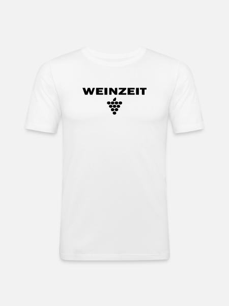 Weinzeit - Männer Slim Fit T-Shirt - Weiß
