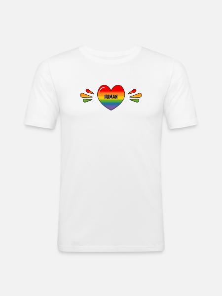 Rainbow Gay human - Men's Slim Fit T-Shirt - white