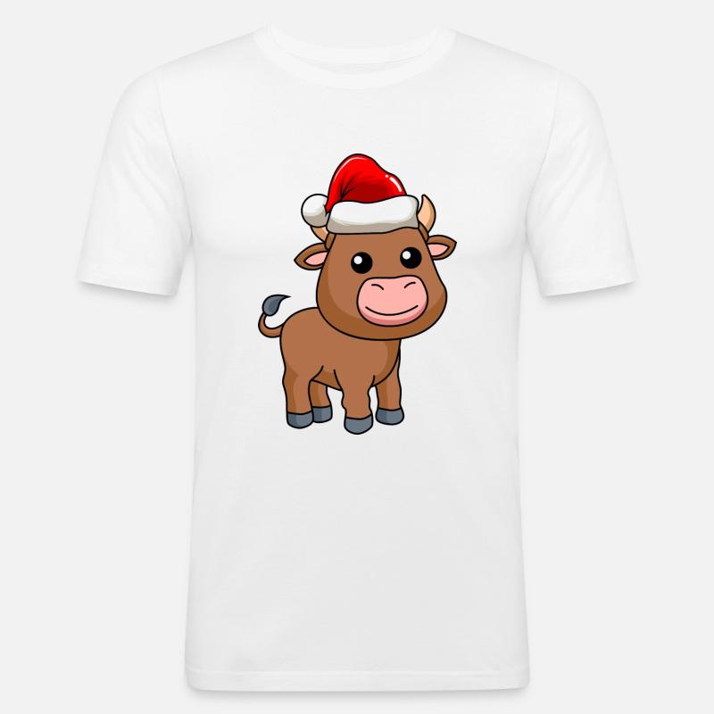 Taurus Comic Christmas - Men's Slim Fit T-Shirt - white