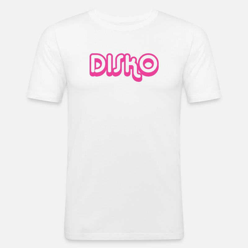 DISKO Nicki - Männer Slim Fit T-Shirt - Weiß