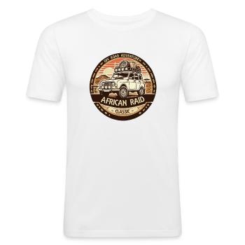 AFRICAN RAID EN 4L - T-shirt près du corps Homme - blanc - Devant - Nik (191cm)