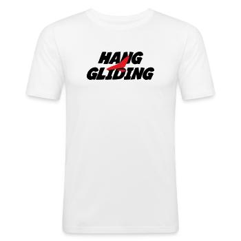 Intensive rote Drachenfliegergrafik - Männer Slim Fit T-Shirt - Weiß - Vorne - Nik (191cm)