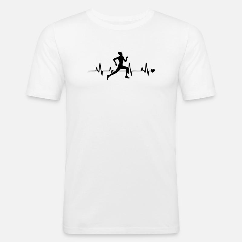 Laeuferin - Männer Slim Fit T-Shirt - Weiß