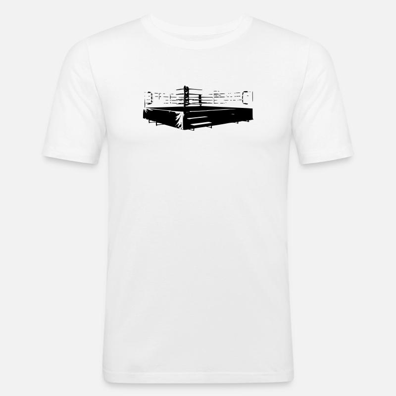Boxring - Männer Slim Fit T-Shirt - Weiß