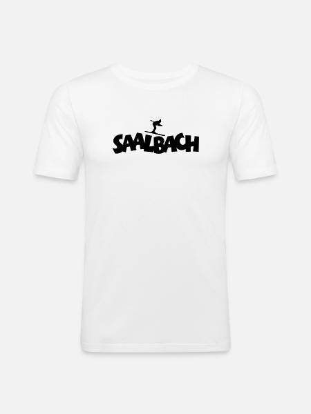 Saalbach Ski - Men's Slim Fit T-Shirt - white