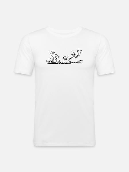 Walking The Dog - Men's Slim Fit T-Shirt - white