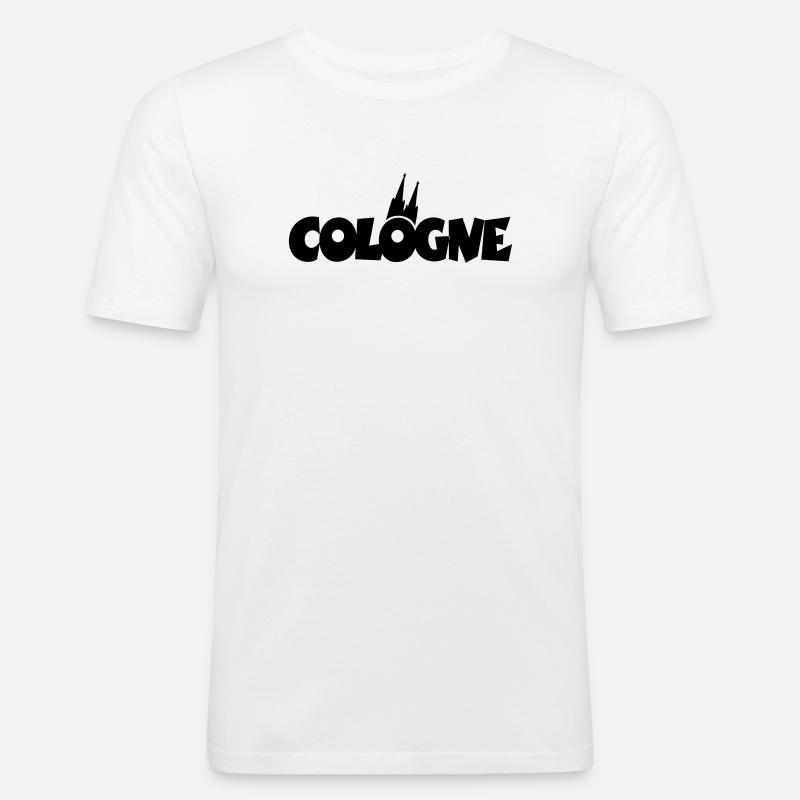 Cologne Kölner Dom Köln - Männer Slim Fit T-Shirt - Weiß