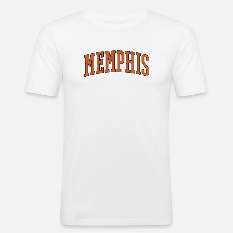 Memphis Varsity Arc Logo - Männer Slim Fit T-Shirt - Weiß