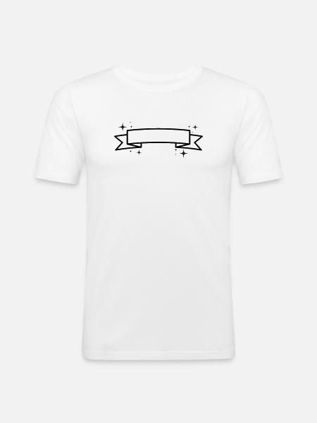Banner - Insert Text - Men's Slim Fit T-Shirt - white