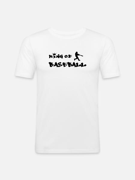 The King of Baseball - Men's Slim Fit T-Shirt - white