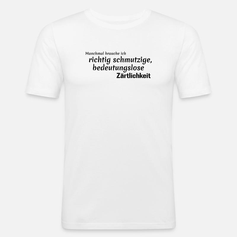 bedeutungslose Zärtlichkeit - Männer Slim Fit T-Shirt - Weiß