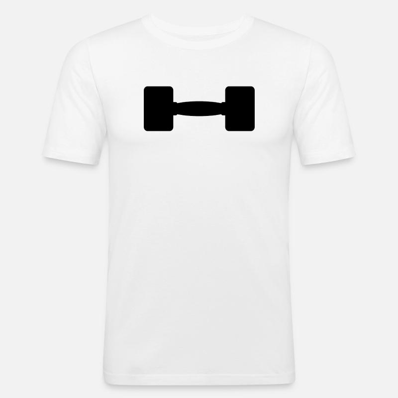 Hantel - Männer Slim Fit T-Shirt - Weiß