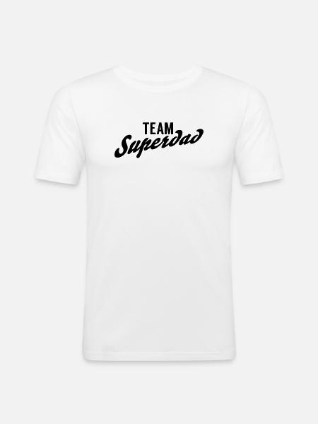 Team Superdad - Männer Slim Fit T-Shirt - Weiß