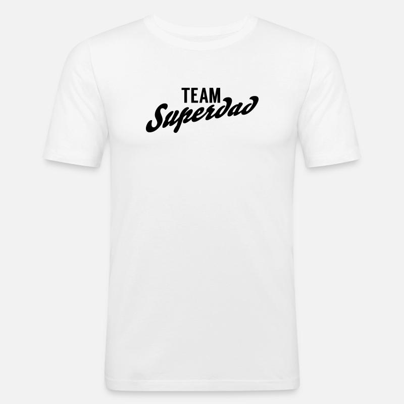 Team Superdad - Männer Slim Fit T-Shirt - Weiß