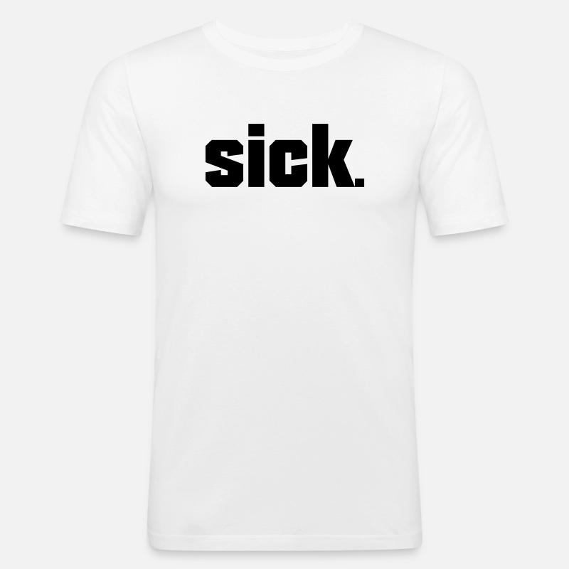 Sick Design - easy - Männer Slim Fit T-Shirt - Weiß